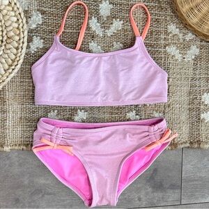 Art Class Girls Pink and Peach 2-Piece Bikini Swim Suit Set Size Medium